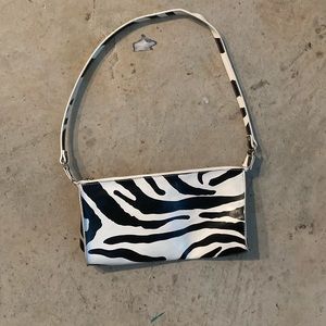 Asos pleather zebra shoulder bag pouchette